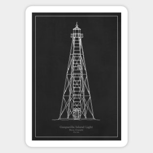 Gasparilla Island Rear Range Light - Boca Grande Lighthouse - Florida - PL Sticker